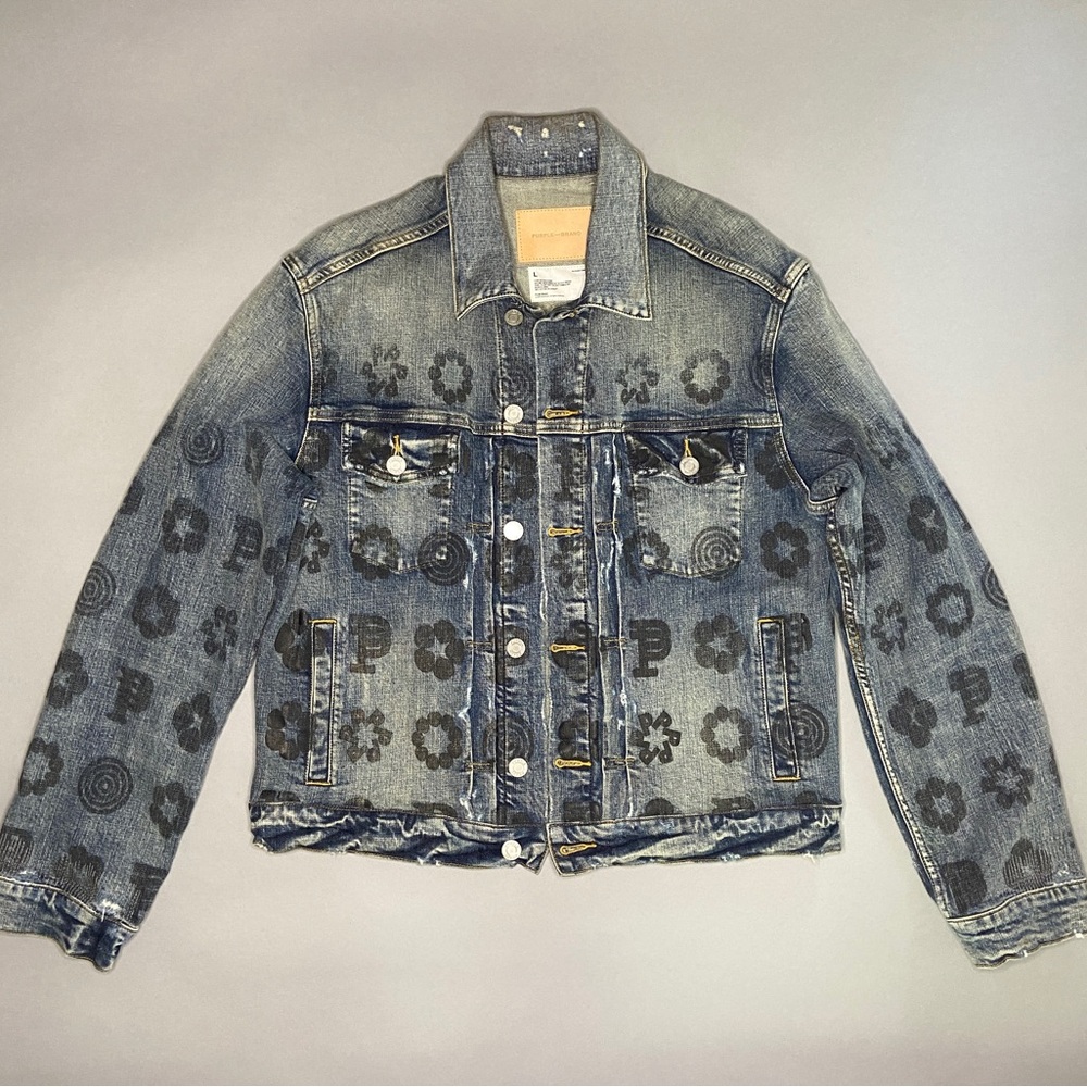 Purple Brand Fade Monogram Indigo Denim Jacket - Picture 3 of 5